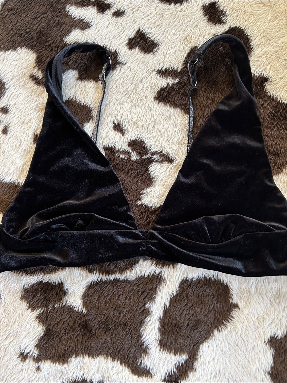Victoria's Secret Black Velvet Triangle Bralette